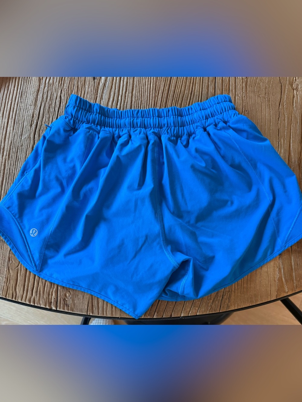 Hotty Hot High-Rise Lined Short 4"
- Bright Teal Blue Workout Shorts